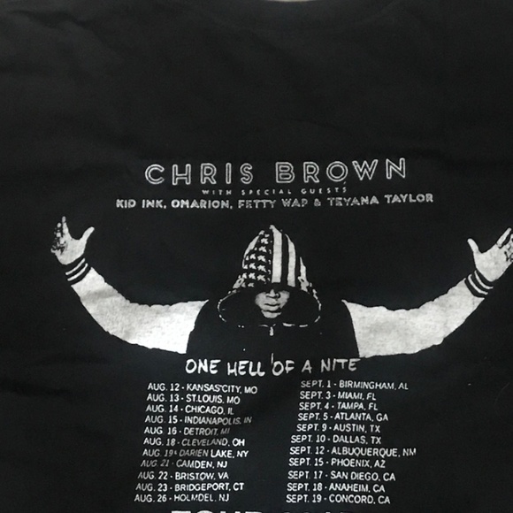 Mens Rare Chris Brown X Concert Tee Shirt Size Large - Picture 6 of 6